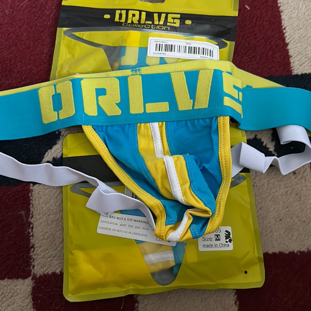 Orlvs jockstrap jock yellow and blue men’s